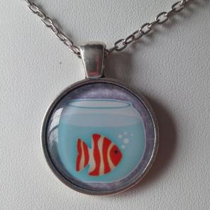 Fish bowl cute fish necklace