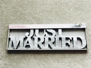 Just Married (Silver Glitter Sign)