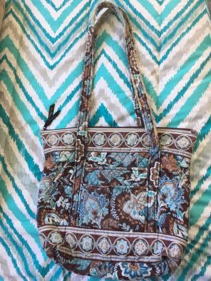 Blue Brown Vera Bradley Tote Bag