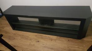 A a black TV stand