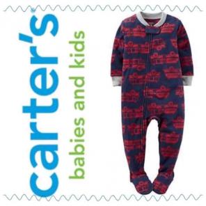 Carter's 2T footed fleece fire truck pjs