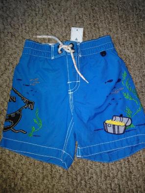 NWT baby Gap swim trunks pirate ship