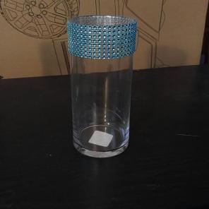 1 7in tiffany blue bling vase $3