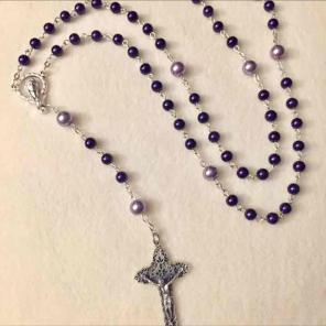 Plum & Lavender Faux Pearl Rosary