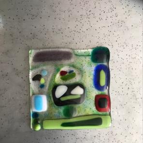abstract glass coaster
