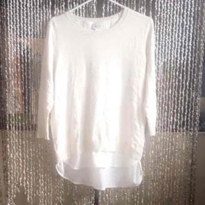 Beige sweater with white bottom