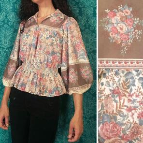 Vintage 70s/80s floral boho blouse