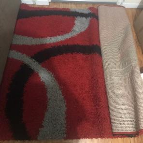 Huge Red, Black, and Red Area Rug
