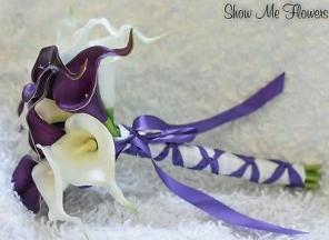 Purple & White lily wedding bouquet