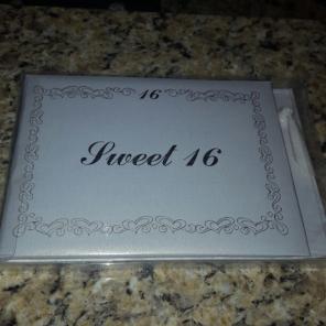 Sweet 16 guest book with pen