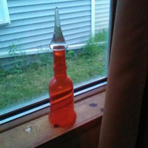 Retro Orange glass vase & bracelets