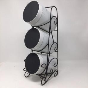 Glass Chalkboard Lid Canister Set & Rack