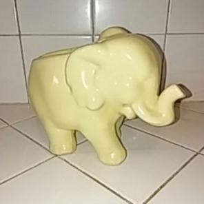 Cute yellow elephant planter vintage