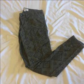 Army green tribal jeans