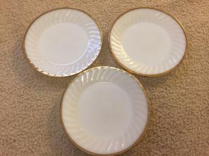 Fire King 22K Gold rim Dinner Plates
