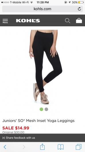 High Rise Mesh Insert Yoga Pants