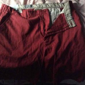 Rick colored shorts. Flat pocket. Slim