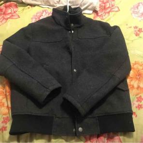 Grey men's pea coat