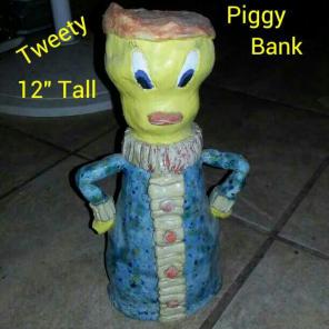 Handmade Tweety Piggy Bank