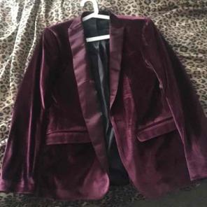 Asos Burgundy velvet blazer