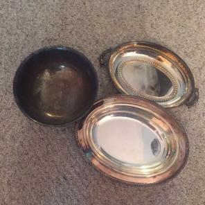 Vintage Silver Played Serving Dishes