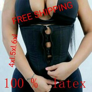❤latex corset clip and zip waist cincher