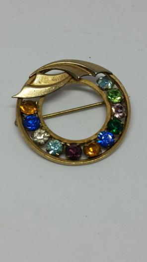 Catamore 12k GF Rhinestone Brooch