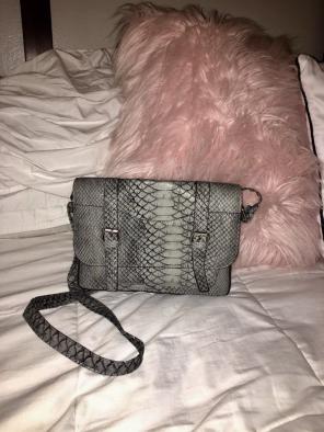 Gray Reptile Textured Bag