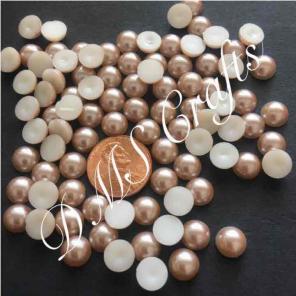 Champagne Flat back Pearl Cabochons