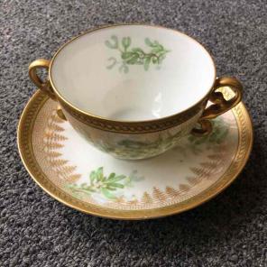 Vintage Golden Limoges Teacup and Saucer