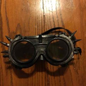 Silver steam punk goggles