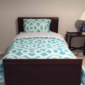 Gray + blue Geometric Extra long twin