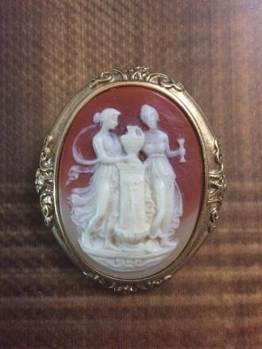 Two Lady Cameo Brooch