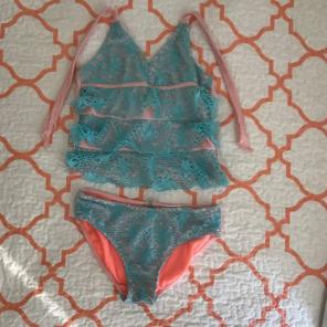 Blue And Pink Tankini Swimsuit