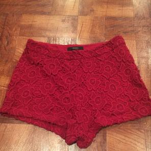 Red Crochet Shorts