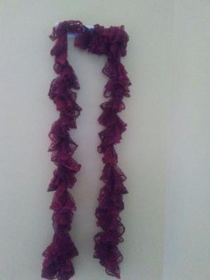 5 ft handmade red sashay ruffle scarf