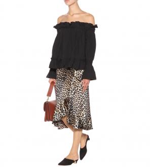 Asymmetric Leopard Skirt Size S