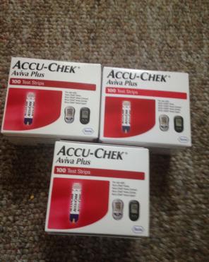 3 100 Ct. Accu-Chek Test Strips.
