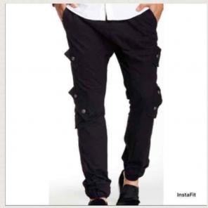 BLACK CARGO JOGGERS LARGE