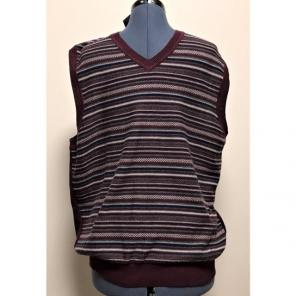 Club Room Mens Sweater Vest Red Stripe L