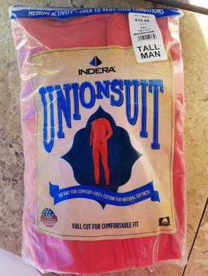 Men's Red Union Suit XL New