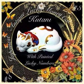 Rare Antique Japanese Lucky Kutani Cat
