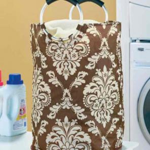 Jumbo Handle Damask Hamper