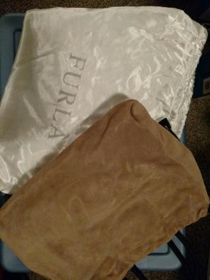 Camel suede Furla purse