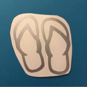 Silver Flip Flops Decal