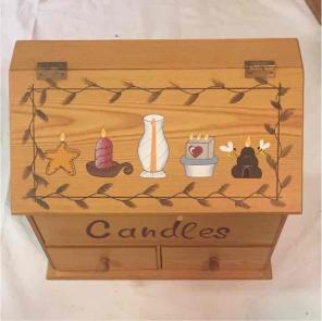 Beautiful Wood Storage Box w/2 Drawers
