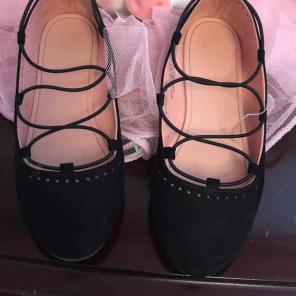 Little girl black dress shoes US size 2