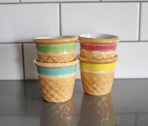 Ceramic Ice Cream Cone Cups