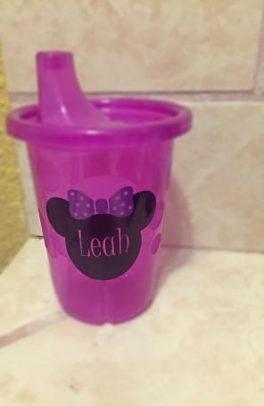 Sippy Cup With Minnie Mouse Outline