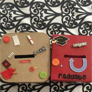 2 graduation wishing well boxes